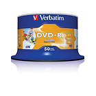 Verbatim DVD-R 4,7GB 16x 50-pakning Spindel Wide Inkjet
