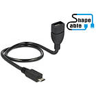 DeLock ShapeCable USB A - USB Micro-B F-M 2.0 0,5m