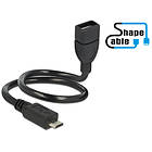 DeLock ShapeCable USB A - USB Micro-B F-M 2.0 0,35m