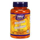 Now Foods Arginine & Ornithine 500/250 100 Kapslar