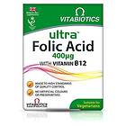 Vitabiotics Ultra Folic Acid With Vitamin B12 400mg 60 Tablets