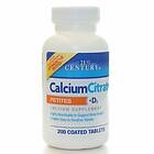 21st Century Calcium Citrate + D3 200 Capsules