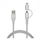 Puro Braided USB A - USB Micro-B 2.0 (with Lightning) 1m
