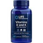 Life Extension Vitamiinis D and K with Sea Iodine 60 Kapselit