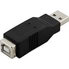 Deltaco USB A - USB B M-F Adapter