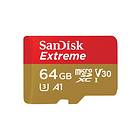 SanDisk Extreme microSDXC Class 10 UHS-I U3 V30 A1 100/60Mo/s 64Go