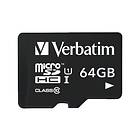 Verbatim microSDXC Class 10 UHS-I U1 70Mo/s 64Go