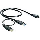 DeLock 2x USB A - USB Micro-B 3.0 0.6m