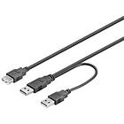 Goobay 2x USB A - USB A M-F 2.0 0,3m