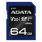 Adata Premier Pro SDXC Class 10 UHS-I U3 V30 95/60MB/s 64GB