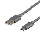 Deltaco Braided USB A - USB C 2.0 1,5m