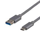 Deltaco Braided USB A - USB C 3.0 1,5m