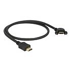 DeLock HDMI - HDMI High Speed with Ethernet M-F (screw,angled) 0,5m