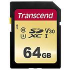 Transcend 500S SDXC Class 10 UHS-I U3 V30 64GB