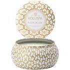 Voluspa Maison Metallo 2 Wick Candle Suede Blanc