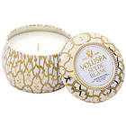 Voluspa Petite Decorative Tin Candle Suede Blanc