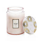 Voluspa Large Embossed Glass Jar Candle Panjore Lychee