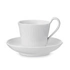Royal Copenhagen White Fluted Coffee Cup med fat 25cl