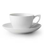 Royal Copenhagen White Fluted Coffee Cup med fat 28cl