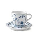 Royal Copenhagen Blue Fluted Plain Espressokopp med asjett 9cl