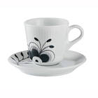 Royal Copenhagen Black Fluted Mega Espressokopp med asjett 9cl