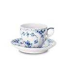 Royal Copenhagen Blue Fluted Half Lace Kaffekopp med asjett 17cl