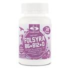 Healthwell Folsyra+B6+B12 + D 90 Kapselit