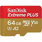 SanDisk Extreme Plus microSDXC Class 10 UHS-I U3 V30 A2 170/90MB/s 64GB