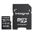 Integral microSDXC Class 10 UHS-I U1 V10 A1 100Mo/s 64Go