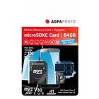 AgfaPhoto High Speed Professional microSDXC Class 10 UHS-I U3 V30 A1 64GB