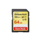 SanDisk Extreme Plus SDXC Class 10 UHS-I U3 V30 150/70Mo/s 64Go