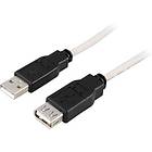 Deltaco USB A - USB A M-F 2.0 0,2m