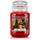 Country Candle Large Jar 2 Wick Bougies Parfumées Merry Christmas