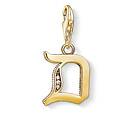 Thomas Sabo Letter D Gold Charm Pendant Berlock (Dam)