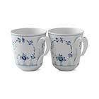 Royal Copenhagen Blue Fluted Half Lace Coffee Cup 33cl 2-pack