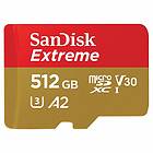 SanDisk Extreme microSDXC Class 10 UHS-I U3 V30 A2 160/90Mo/s 512Go
