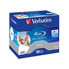 Verbatim BD-R 25GB 6x 10-pakning Jewelcase Wide Inkjet