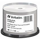 Verbatim DVD+R DL 8.5GB 8x 50-pack Cakebox Wide Thermal Printable