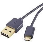 Renkforce Reversible Gold USB A - USB Micro-B 2.0 1m