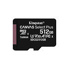 Kingston Canvas Select Plus microSDXC Class 10 UHS-I U3 V30 A1 100/85Mo/s 512Go