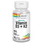 Solaray Vitamin D-3 & K-2 120 Capsules