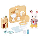 Sylvanian Families Chocolate Rabbit and Toilet Set 5015