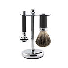 Edwin Jagger Black & Chrome Safety Razor - Pure Badger (3-delar)