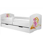 Furniturebox Lit enfant + Låda Luk Railing Girl Unicorn 140x70cm