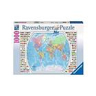 Ravensburger Puslespill Political World Map 1000 Brikker
