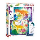 Clementoni Palapelit Kids SuperColor Funny Dinosaurus 2x20 Palaa