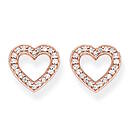 Thomas Sabo Hearts Large Pavé Outline Stud Örhängen (Dam)