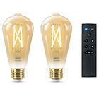 WiZ Smart LED Whites Filament Amber ST64 640lm E27 7W 2-pack + WiZmote