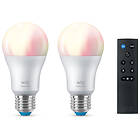 WiZ Smart LED Colors A60 806lm E27 8W 2-pack + WiZmote