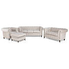 Manor House Chesterfield Deluxe (3-sits + 2-sits + Fåtölj + Pall)